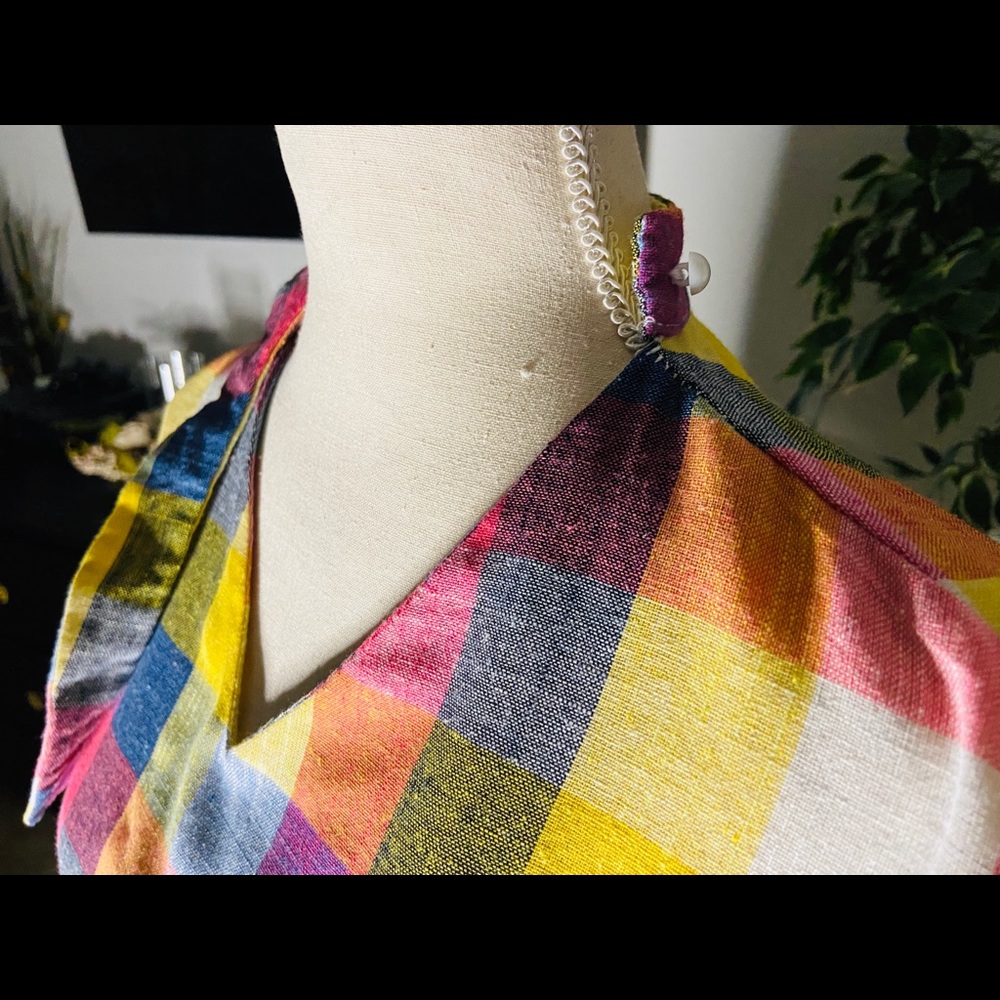 Color Block Plaid Top - Picture 7 of 8